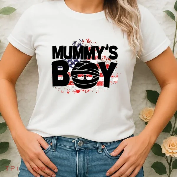 Mummys Boy Cute American Flag Women's T-Shirt