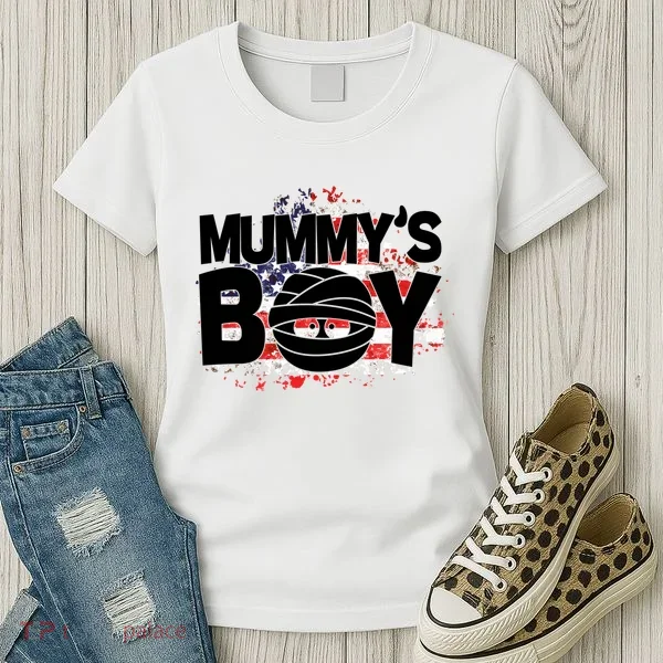 Mummys Boy Cute American Flag Women's T-Shirt
