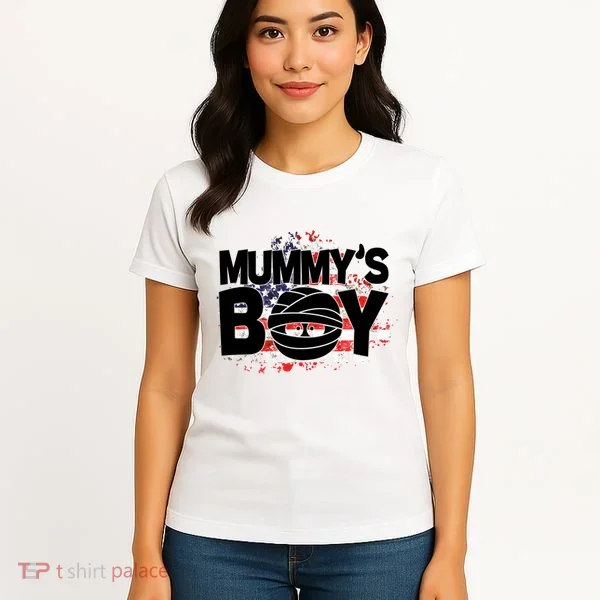 Mummys Boy Cute American Flag Women's T-Shirt