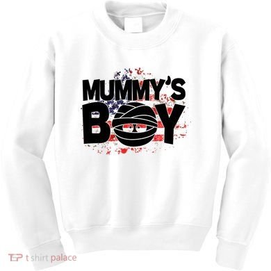 Mummys Boy Cute American Flag Kids Sweatshirt