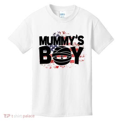 Mummys Boy Cute American Flag Kids T-Shirt