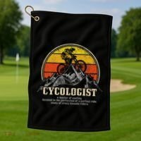 Mountain Bike Cycologist Mtb Funny Mountain Biker Gift Golf Towel thumb 1