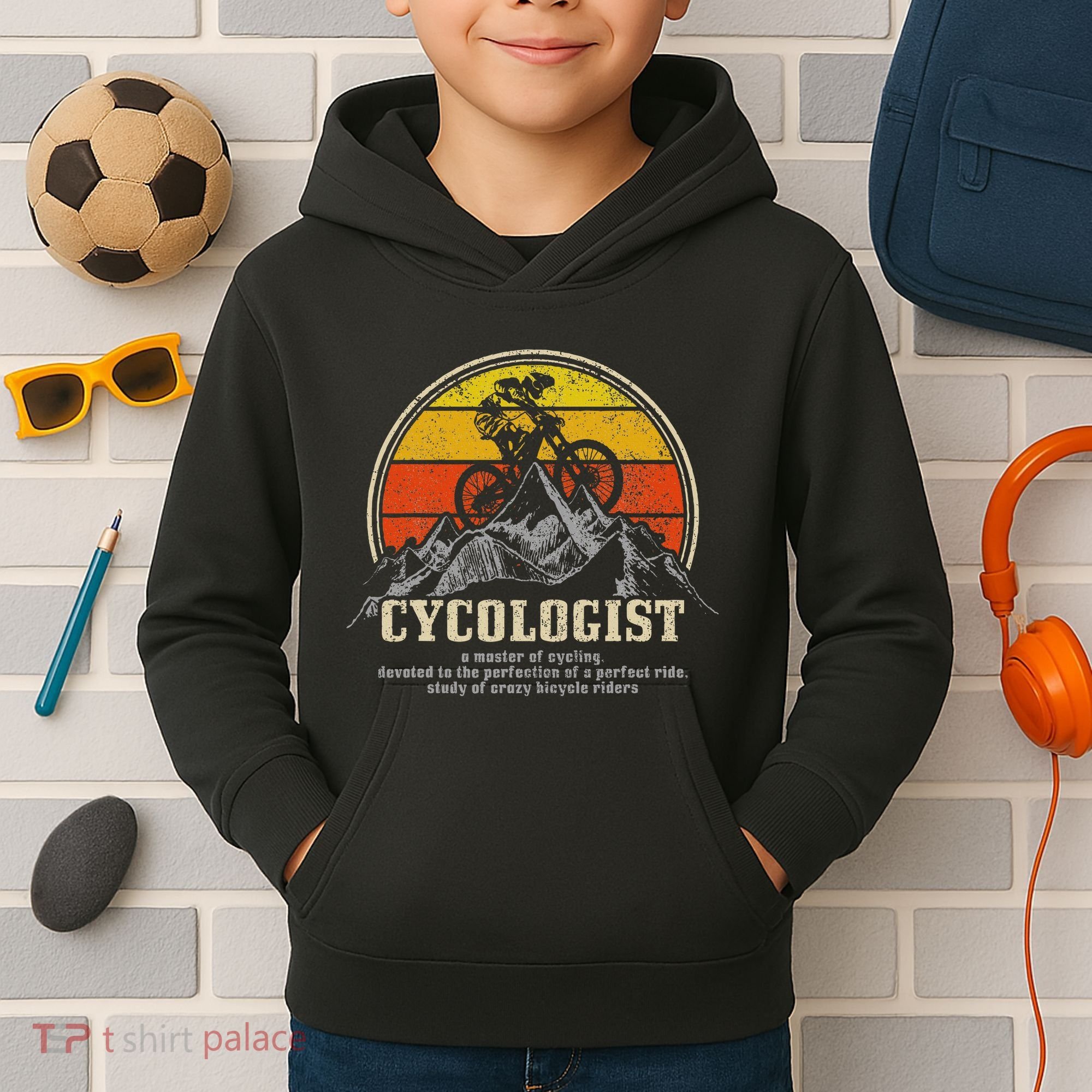 Mountain Bike Cycologist Mtb Funny Mountain Biker Gift Kids Hoodie