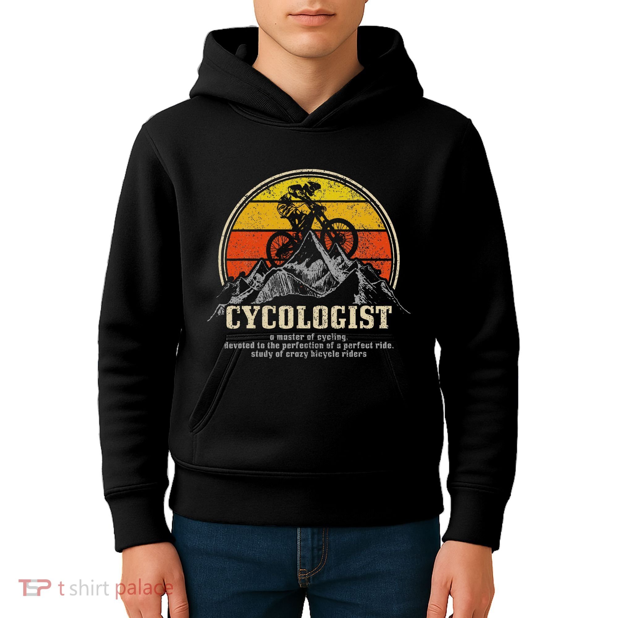 Mountain Bike Cycologist Mtb Funny Mountain Biker Gift Kids Hoodie