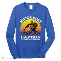 Motor Boat Captain Reporting For Duty Long Sleeve Shirt thumb 0