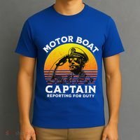 Motor Boat Captain Reporting For Duty T-Shirt thumb 3