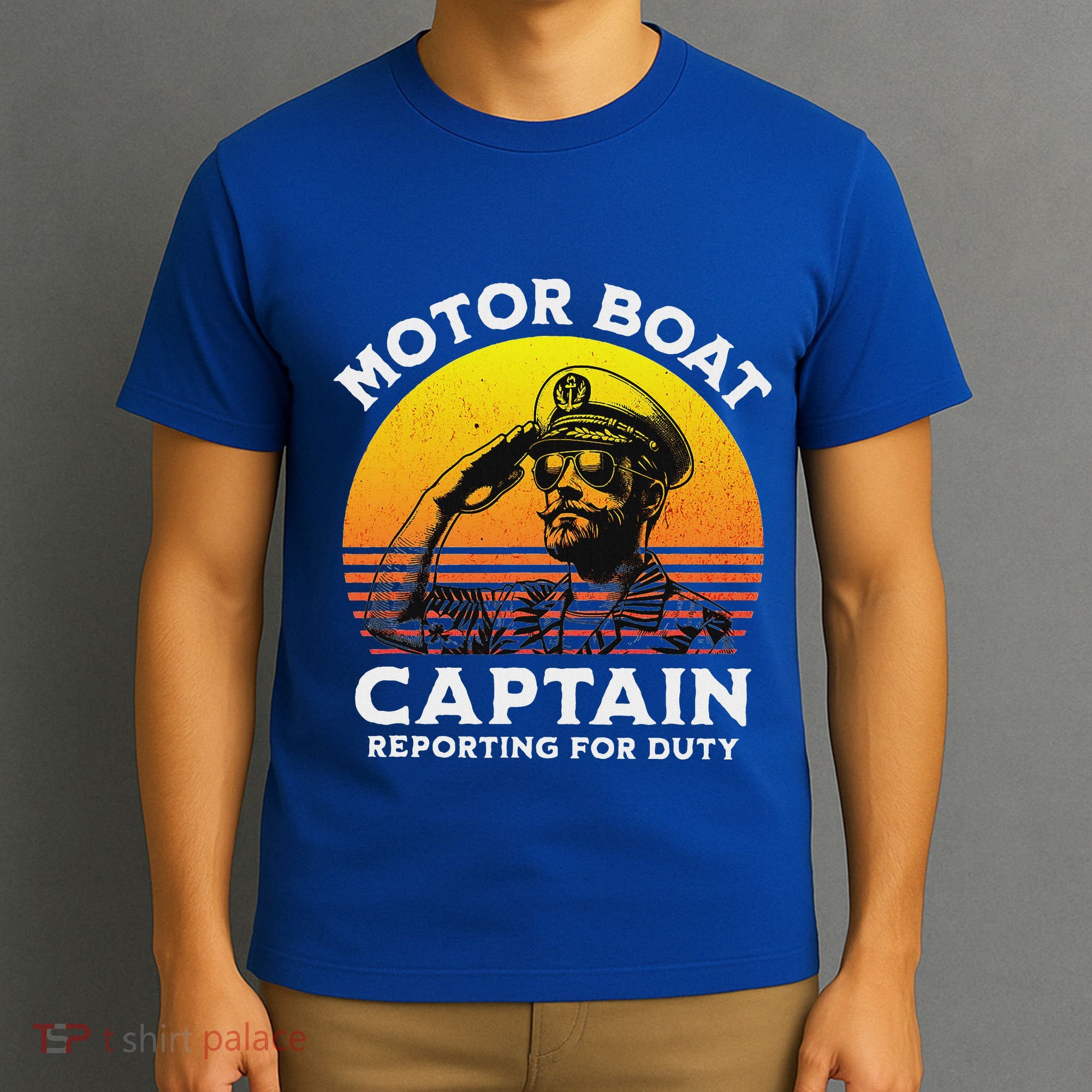 Motor Boat Captain Reporting For Duty T-Shirt