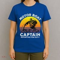 Motor Boat Captain Reporting For Duty T-Shirt thumb 4