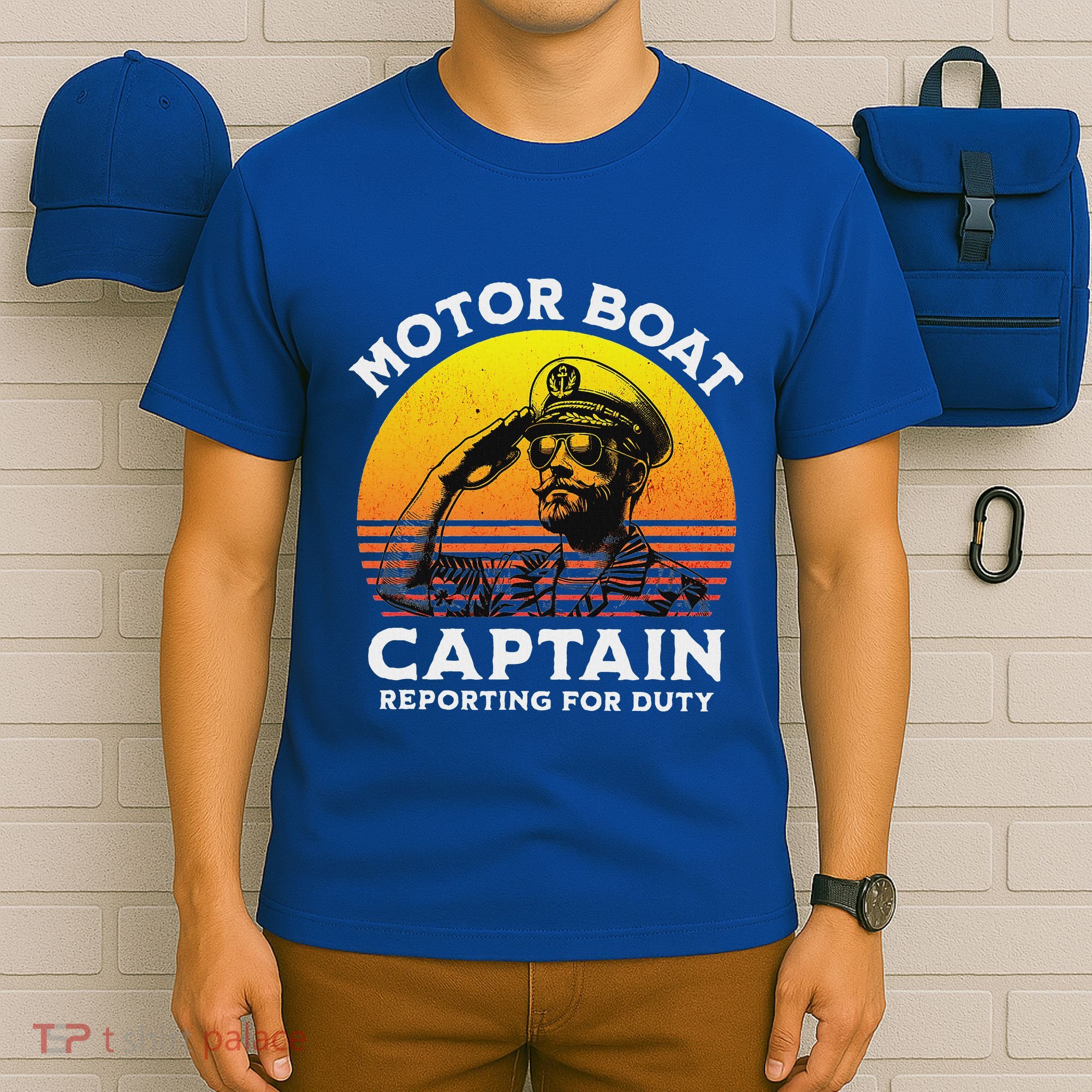 Motor Boat Captain Reporting For Duty T-Shirt