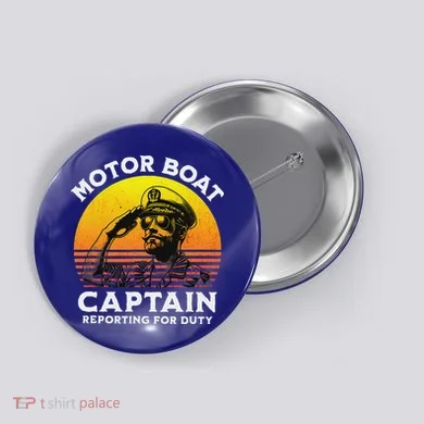 Motor Boat Captain Reporting For Duty Button
