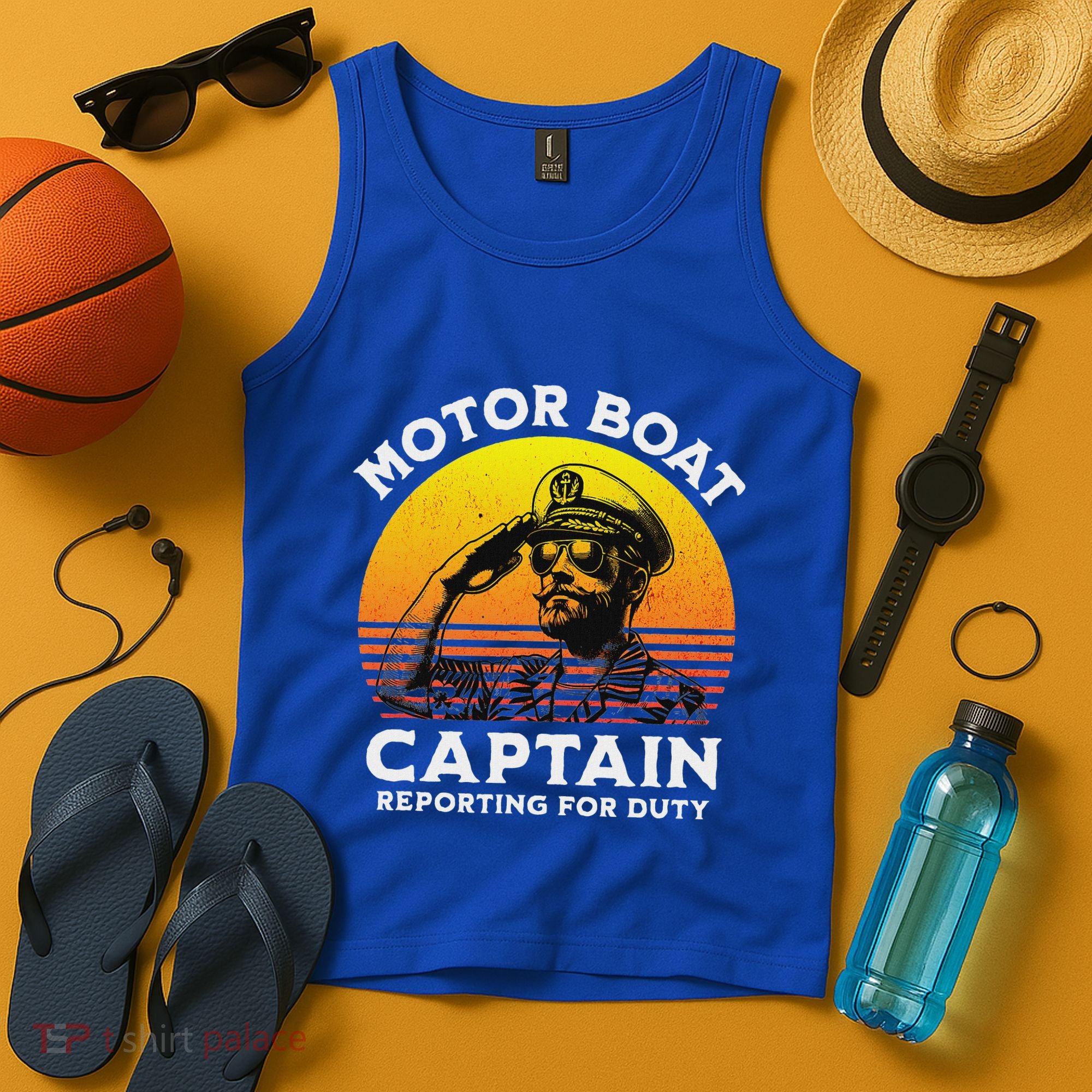 Motor Boat Captain Reporting For Duty Tank Top