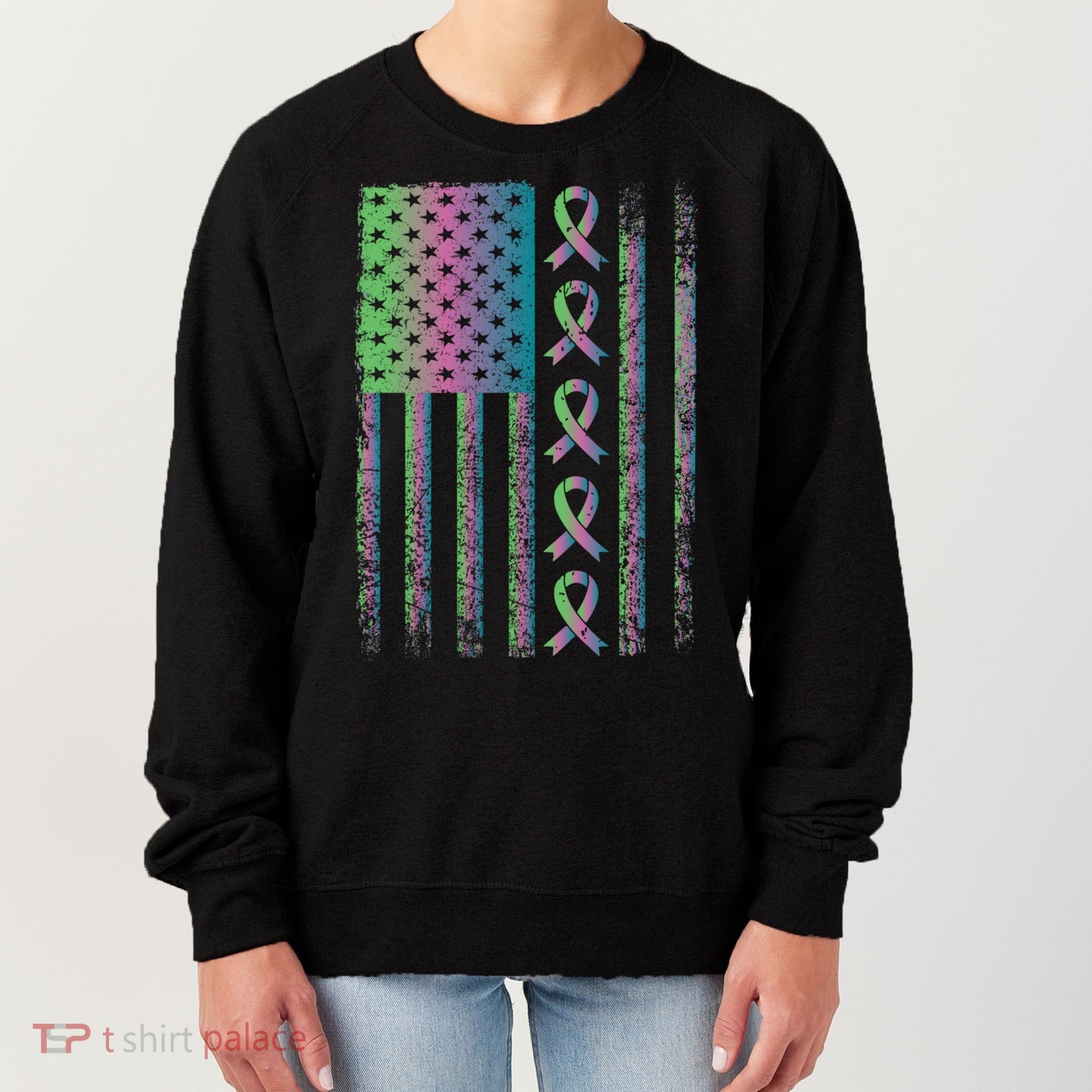 Metastatic Breast Cancer Flag Awareness Survivor Gift Women's Sweatshirt
