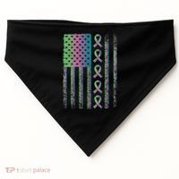 Metastatic Breast Cancer Flag Awareness Survivor Gift USA-Made Doggie Bandana thumb 0