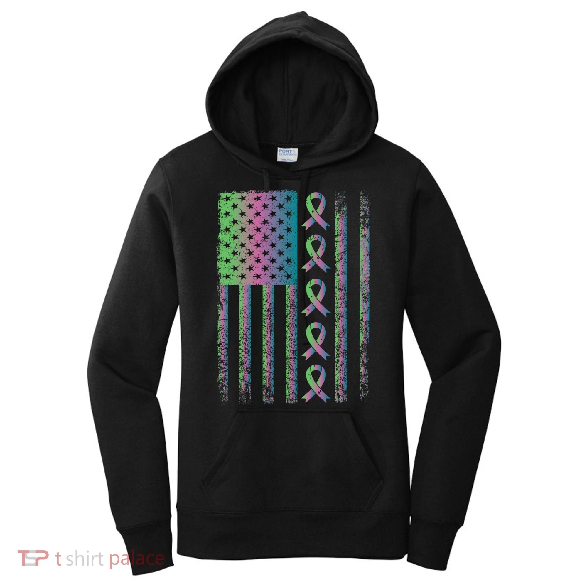 Metastatic Breast Cancer Flag Awareness Survivor Gift Women's Hoodie