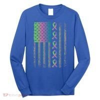 Metastatic Breast Cancer Flag Awareness Survivor Gift Long Sleeve Shirt thumb 0