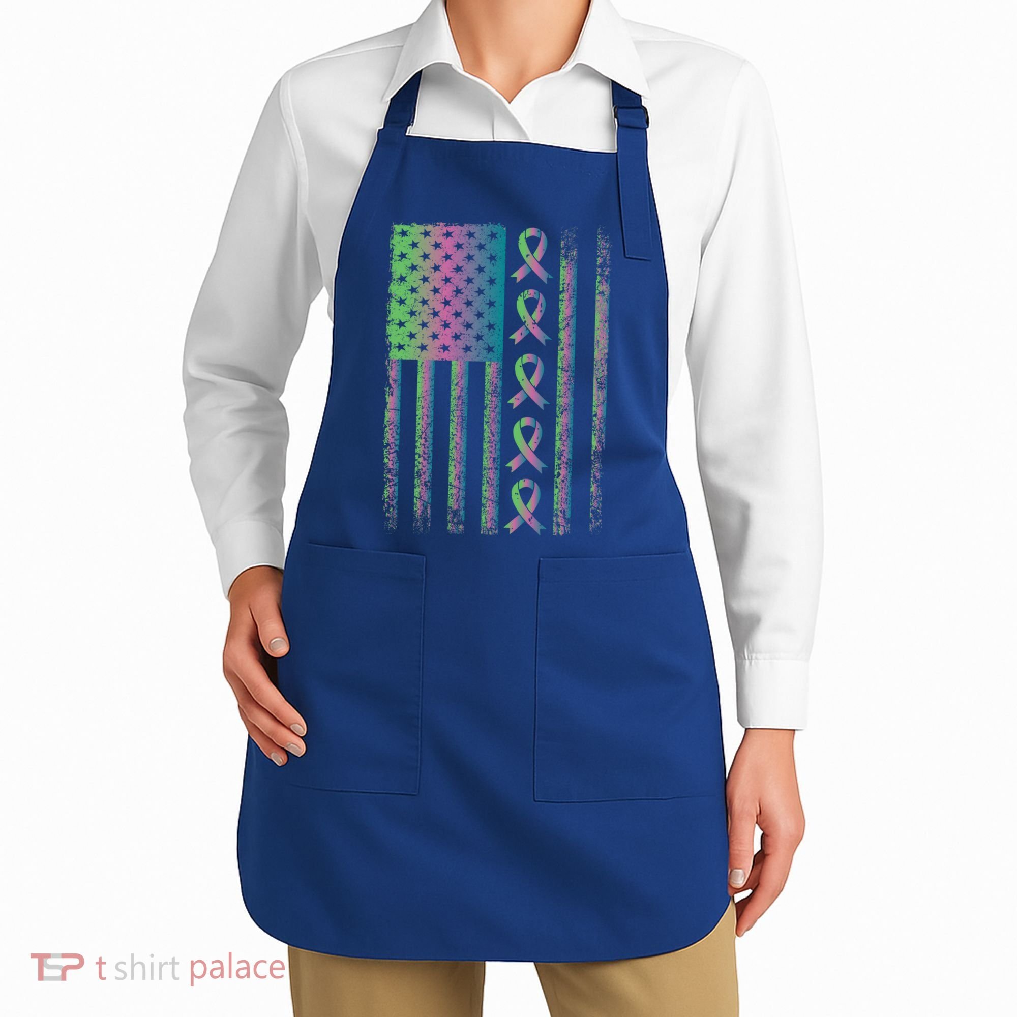 Metastatic Breast Cancer Flag Awareness Survivor Gift Apron