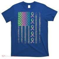 Metastatic Breast Cancer Flag Awareness Survivor Gift T-Shirt thumb 0