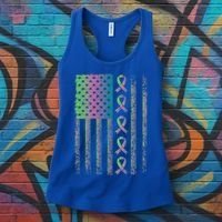 Metastatic Breast Cancer Flag Awareness Survivor Gift Women's Tank Top thumb 3