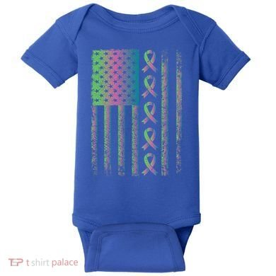 Metastatic Breast Cancer Flag Awareness Survivor Gift Baby Bodysuit