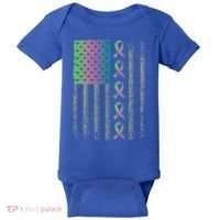 Metastatic Breast Cancer Flag Awareness Survivor Gift Baby Bodysuit thumb 0