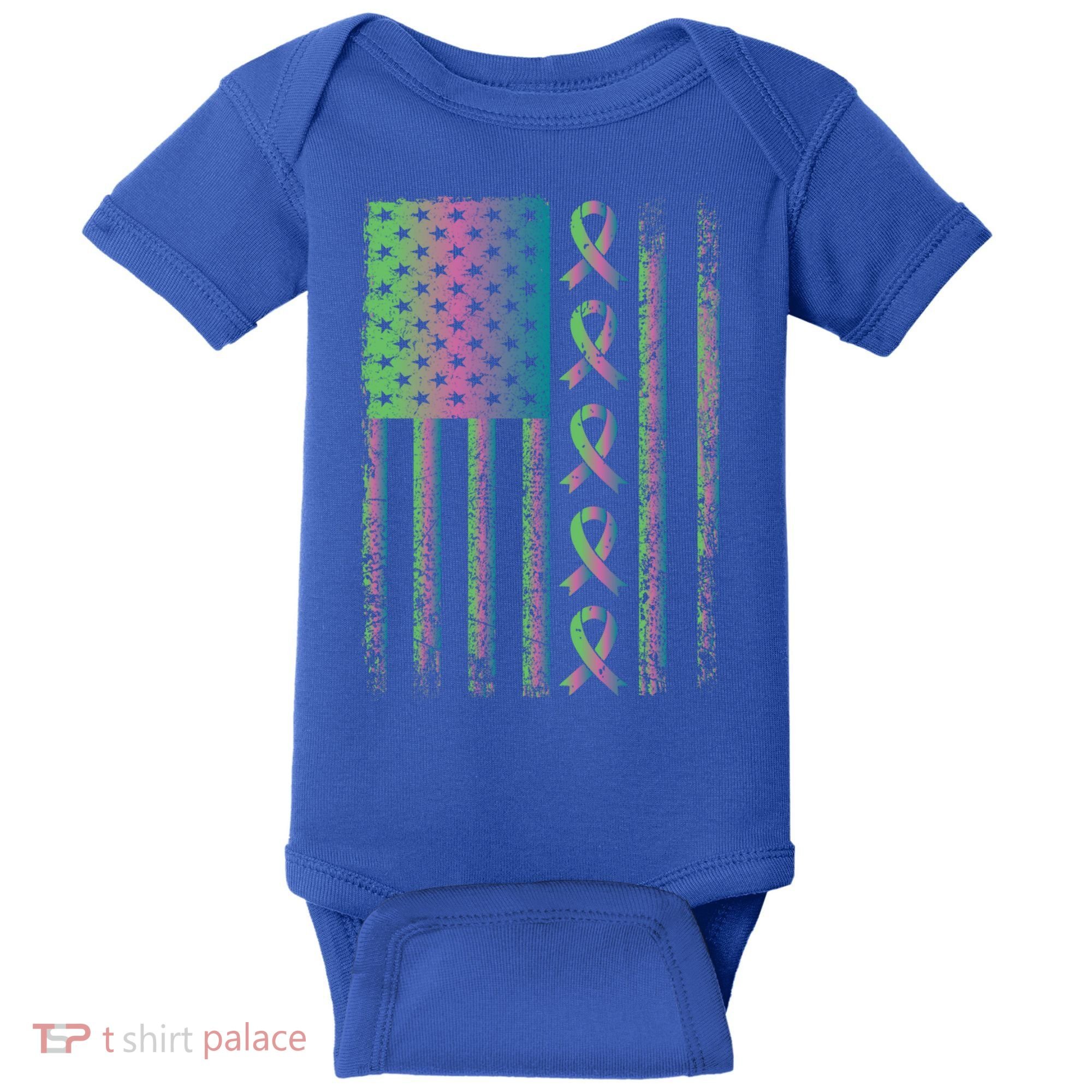 Metastatic Breast Cancer Flag Awareness Survivor Gift Baby Bodysuit