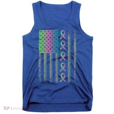 Metastatic Breast Cancer Flag Awareness Survivor Gift Tank Top