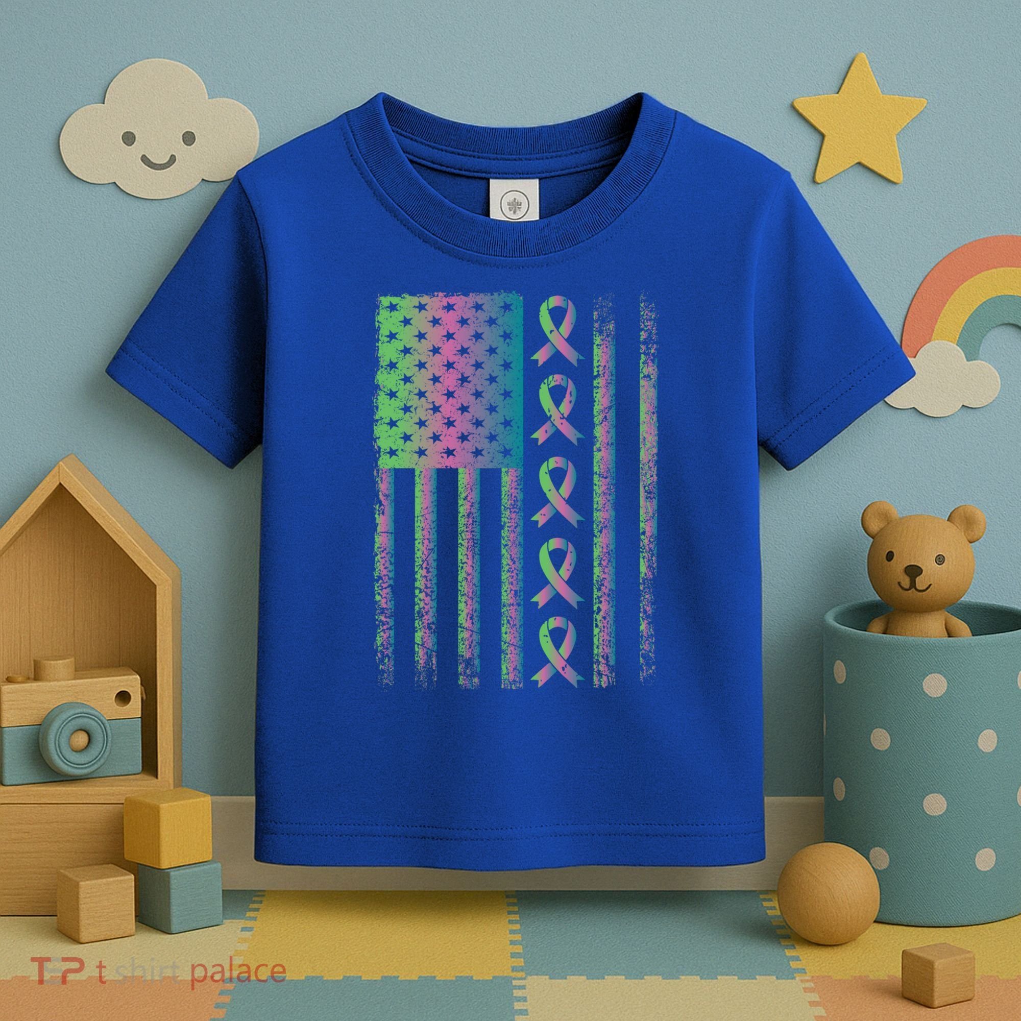 Metastatic Breast Cancer Flag Awareness Survivor Gift Toddler T-Shirt