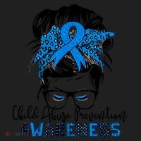 Messy Bun Child Abuse Prevention Awareness Protect Child Women's Sweatshirt thumb 2
