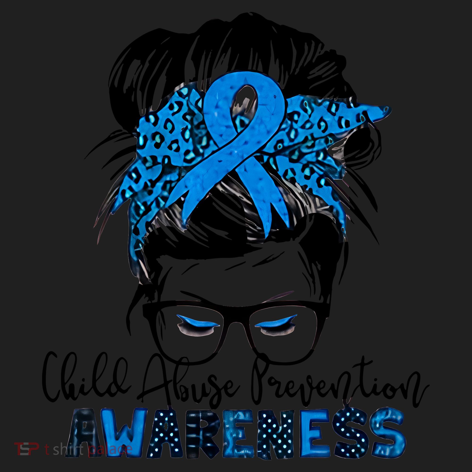 Messy Bun Child Abuse Prevention Awareness Protect Child Women's Sweatshirt