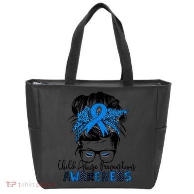 Messy Bun Child Abuse Prevention Awareness Protect Child Tote Bag