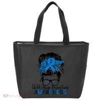 Messy Bun Child Abuse Prevention Awareness Protect Child Tote Bag thumb 0
