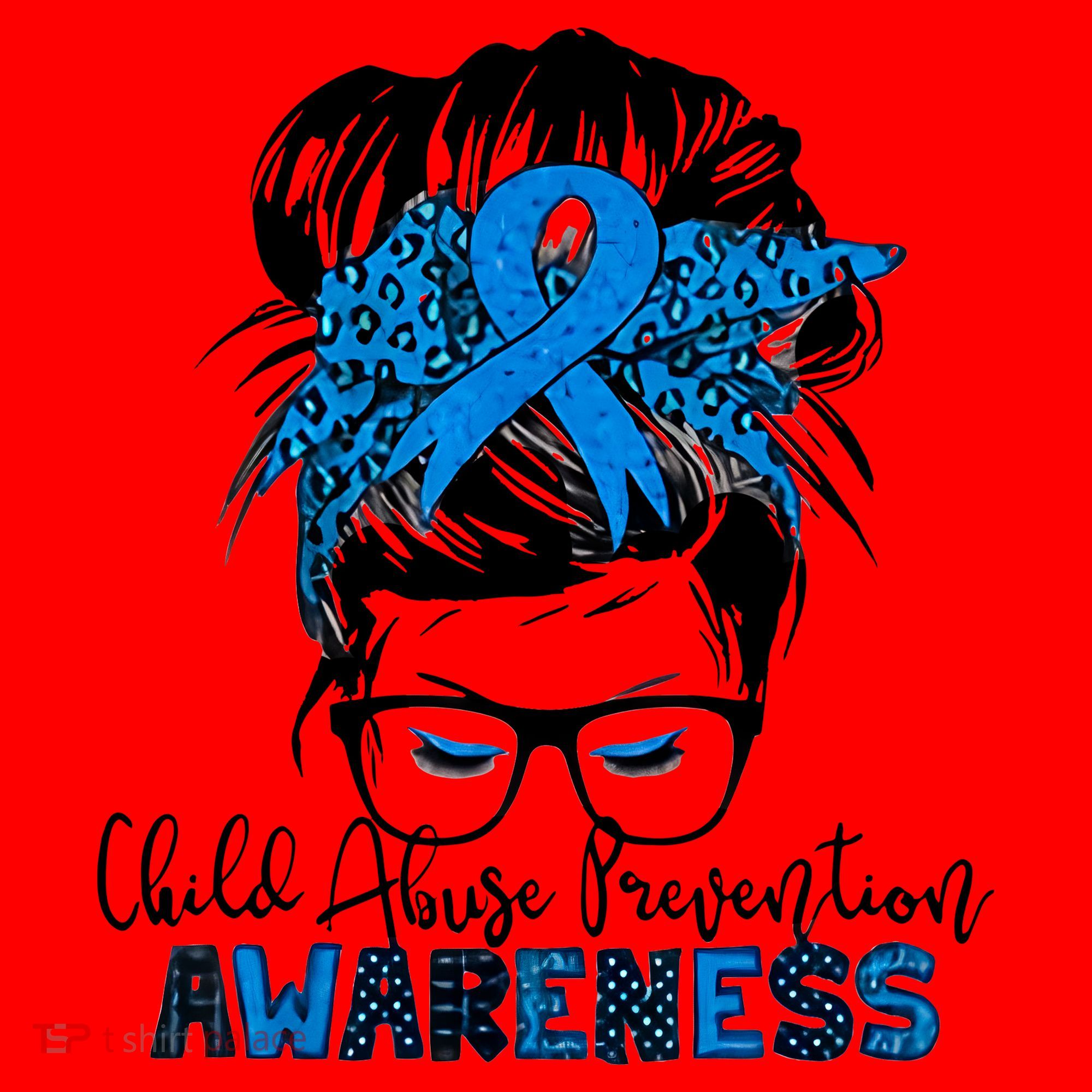 Messy Bun Child Abuse Prevention Awareness Protect Child Santa Hat