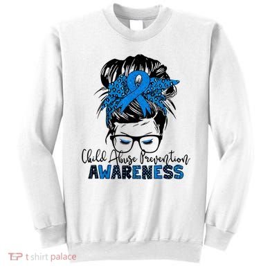 Messy Bun Child Abuse Prevention Awareness Protect Child Sweatshirt