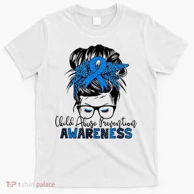 Messy Bun Child Abuse Prevention Awareness Protect Child T-Shirt