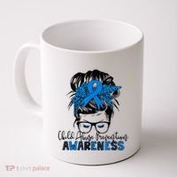 Messy Bun Child Abuse Prevention Awareness Protect Child Coffee Mug thumb 0