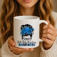 Messy Bun Child Abuse Prevention Awareness Protect Child Coffee Mug thumb 3