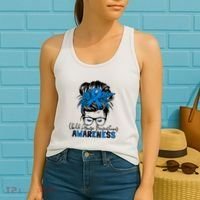 Messy Bun Child Abuse Prevention Awareness Protect Child Women's Tank Top thumb 2