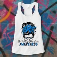 Messy Bun Child Abuse Prevention Awareness Protect Child Women's Tank Top thumb 3