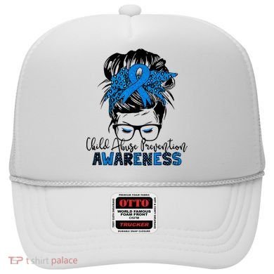 Messy Bun Child Abuse Prevention Awareness Protect Child Hat
