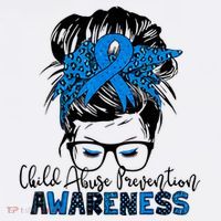 Messy Bun Child Abuse Prevention Awareness Protect Child Hat thumb 2