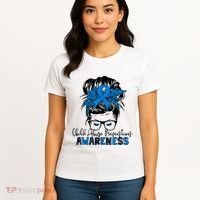 Messy Bun Child Abuse Prevention Awareness Protect Child Women's T-Shirt thumb 4