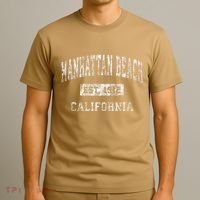 Manhattan Beach California Ca Vintage Established T-Shirt thumb 3