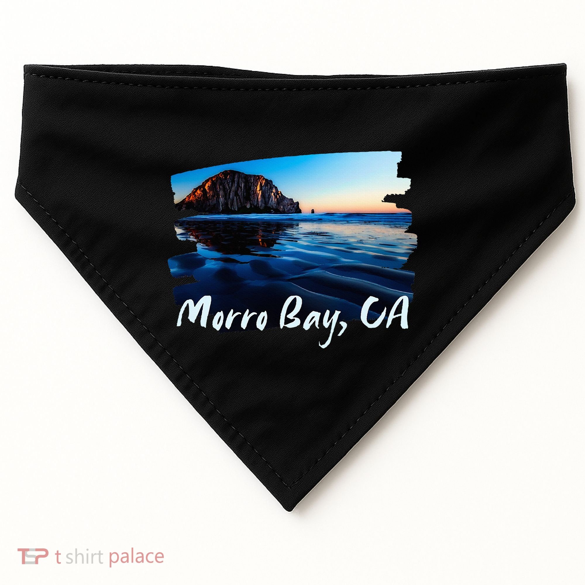 Morro Bay Ca Morro Rock California USA-Made Doggie Bandana