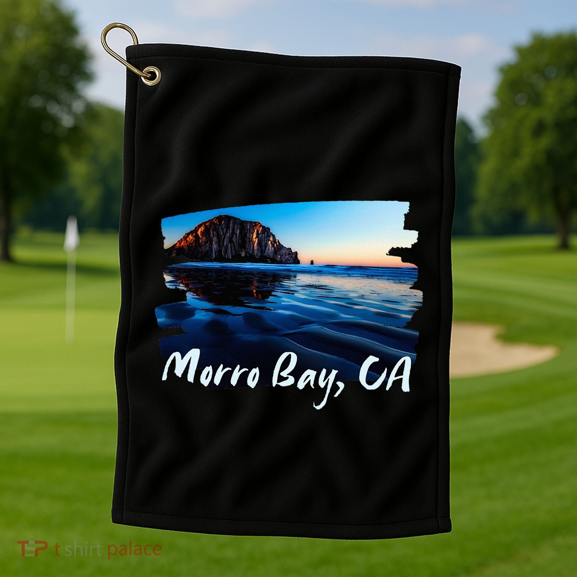 Morro Bay Ca Morro Rock California Golf Towel