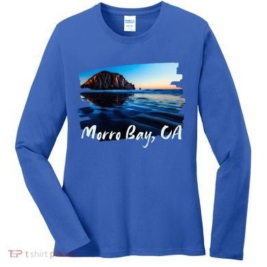 Morro Bay Ca Morro Rock California Women's Long Sleeve Shirt