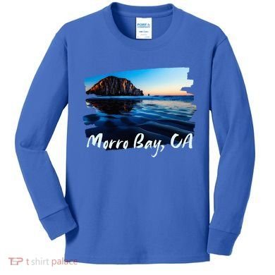 Morro Bay Ca Morro Rock California Kids Long Sleeve Shirt