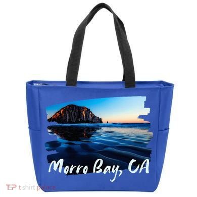 Morro Bay Ca Morro Rock California Tote Bag