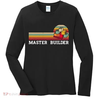 Master Builder Cool Builder Building Blocks Set Toys Women's Long Sleeve Shirt