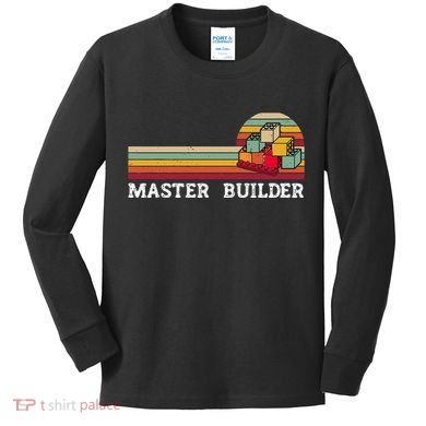 Master Builder Cool Builder Building Blocks Set Toys Kids Long Sleeve Shirt