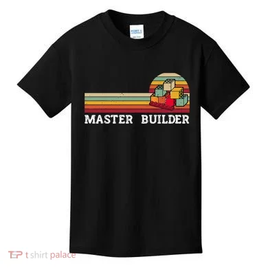 Master Builder Cool Builder Building Blocks Set Toys Kids T-Shirt